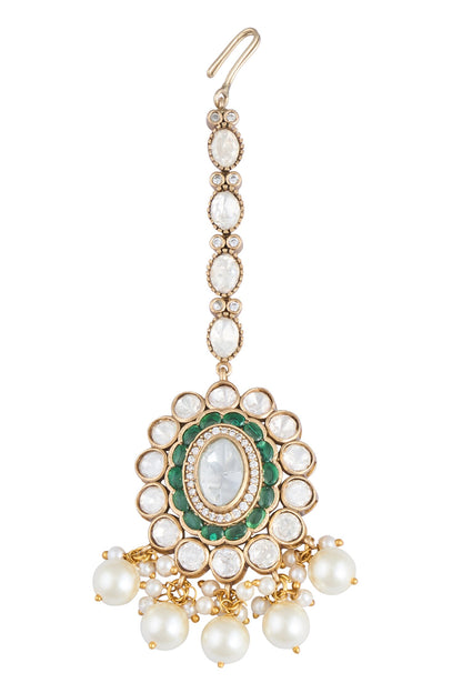 Moissanite Polki Studded Necklace Set 