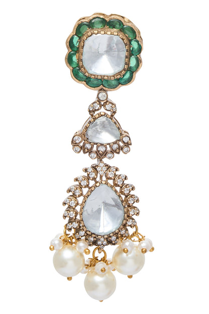 Moissanite Polki Studded Necklace Set 