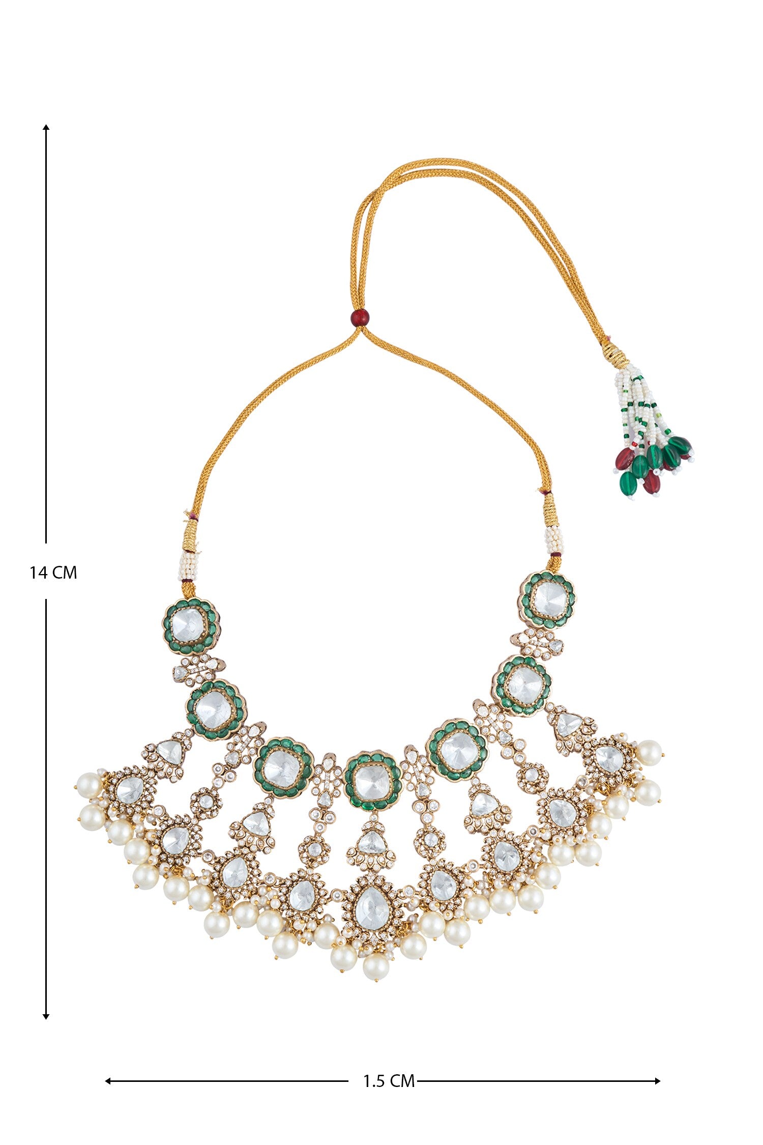 Moissanite Polki Studded Necklace Set 