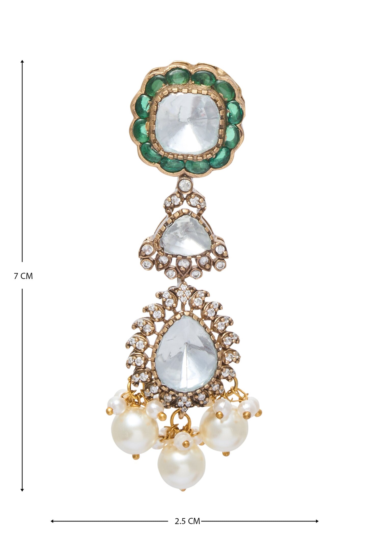 Moissanite Polki Studded Necklace Set 