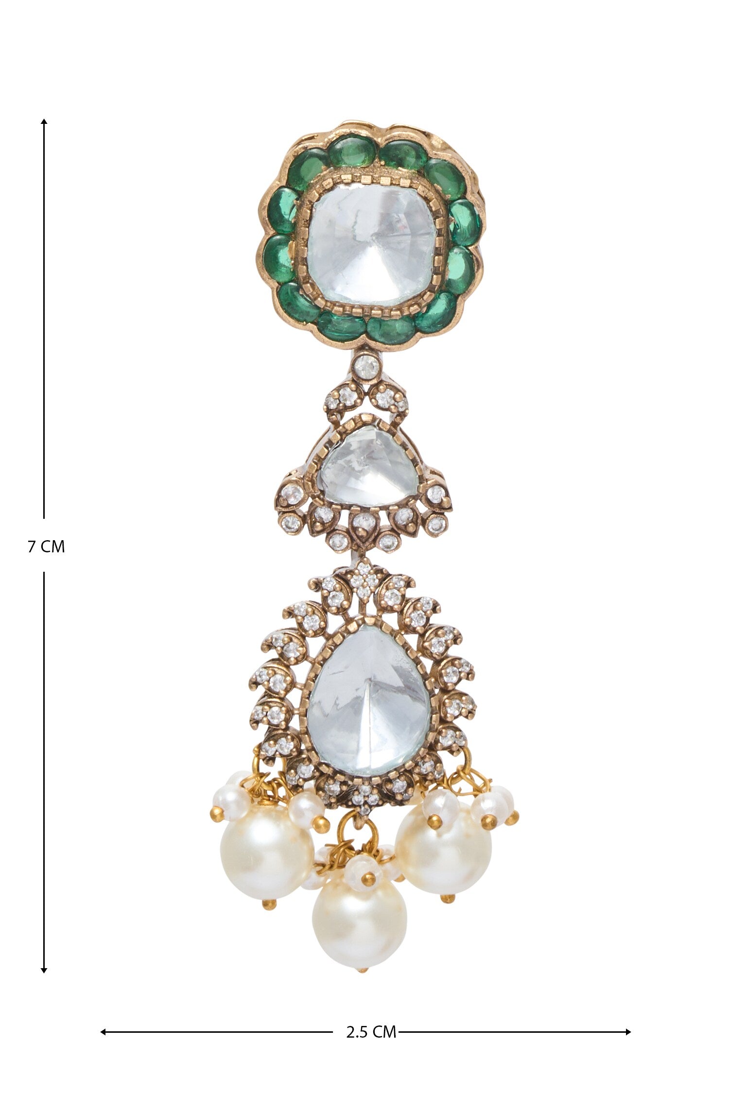 Moissanite Polki Studded Necklace Set 