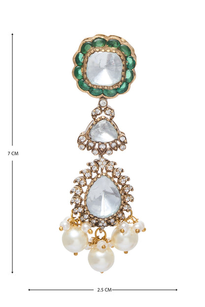 Moissanite Polki Studded Necklace Set 