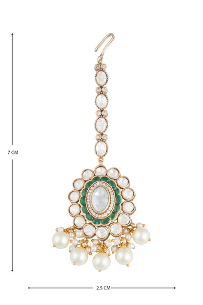 Moissanite Polki Studded Necklace Set 