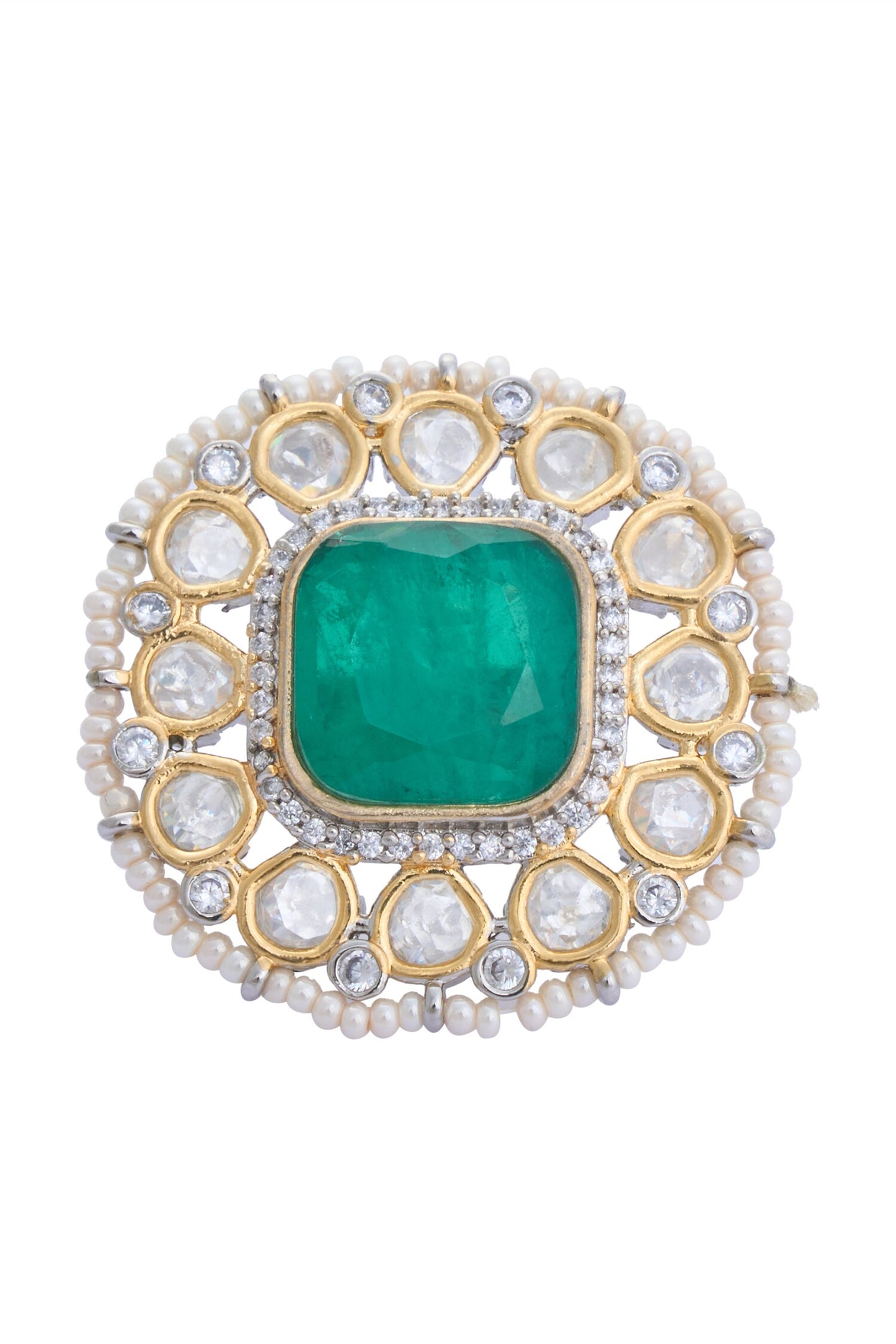 Moissanite Polki Embellished Ring 