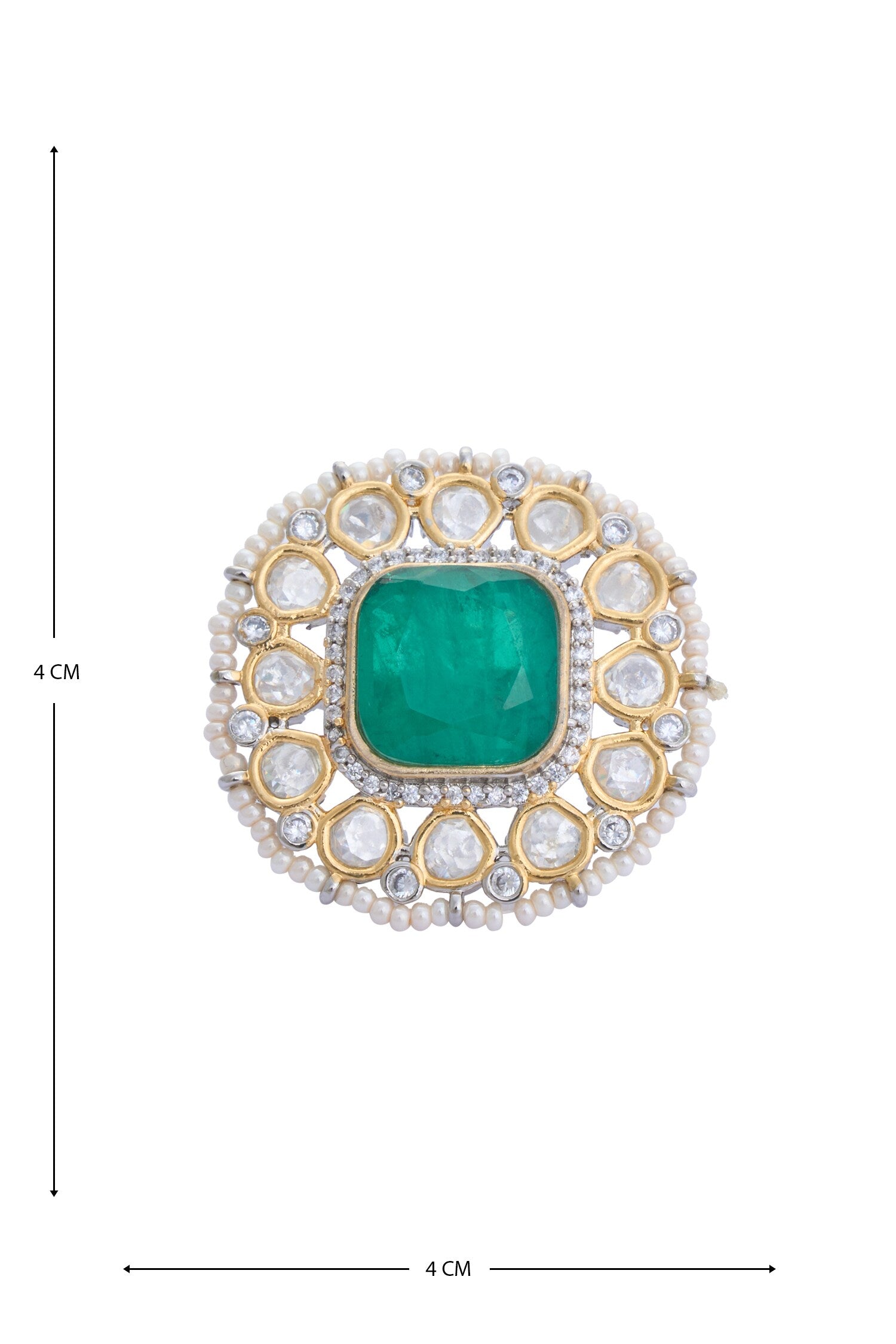 Moissanite Polki Embellished Ring 