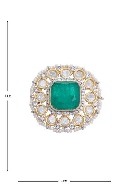 Moissanite Polki Embellished Ring 