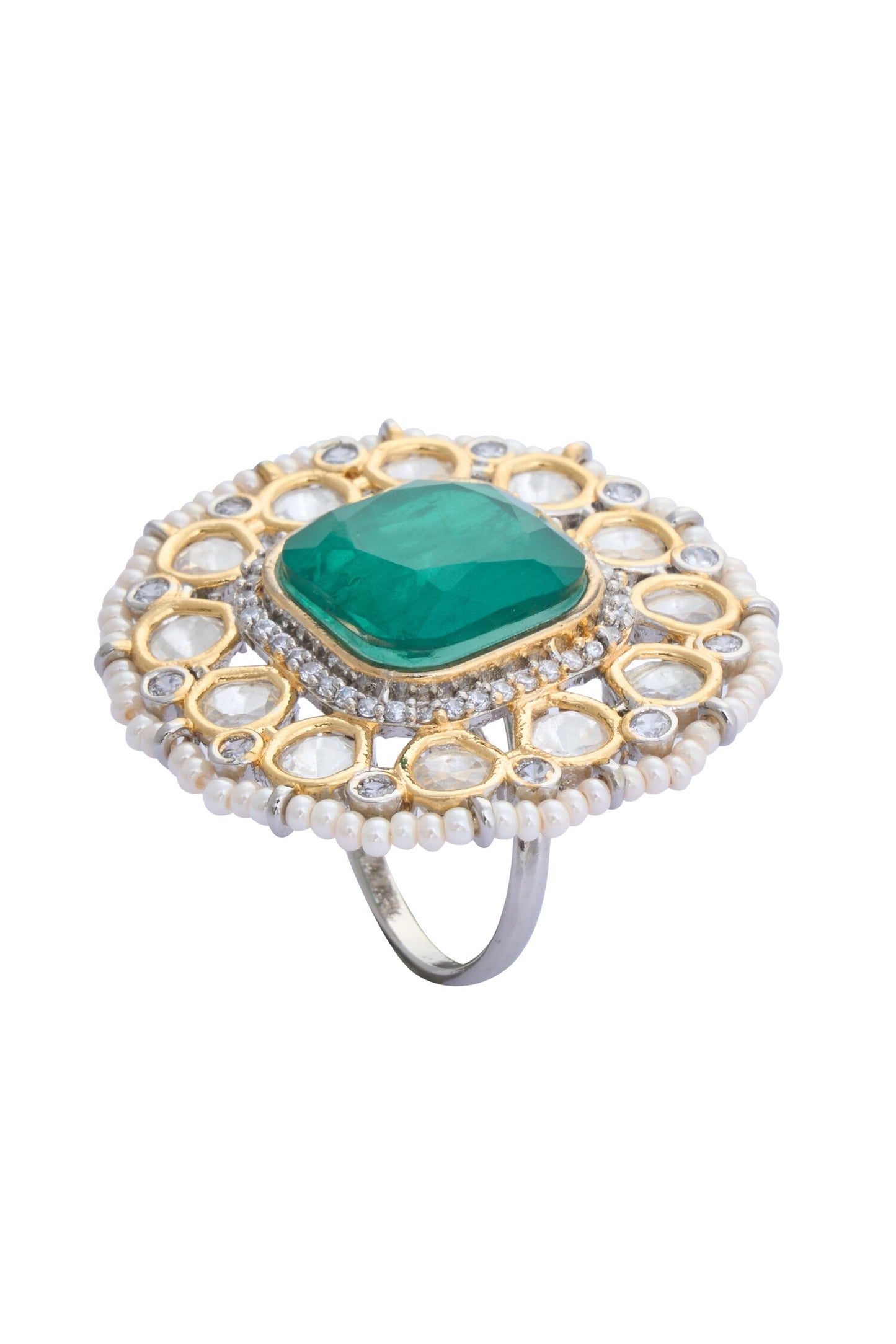 Moissanite Polki Embellished Ring 