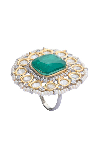 Moissanite Polki Embellished Ring 