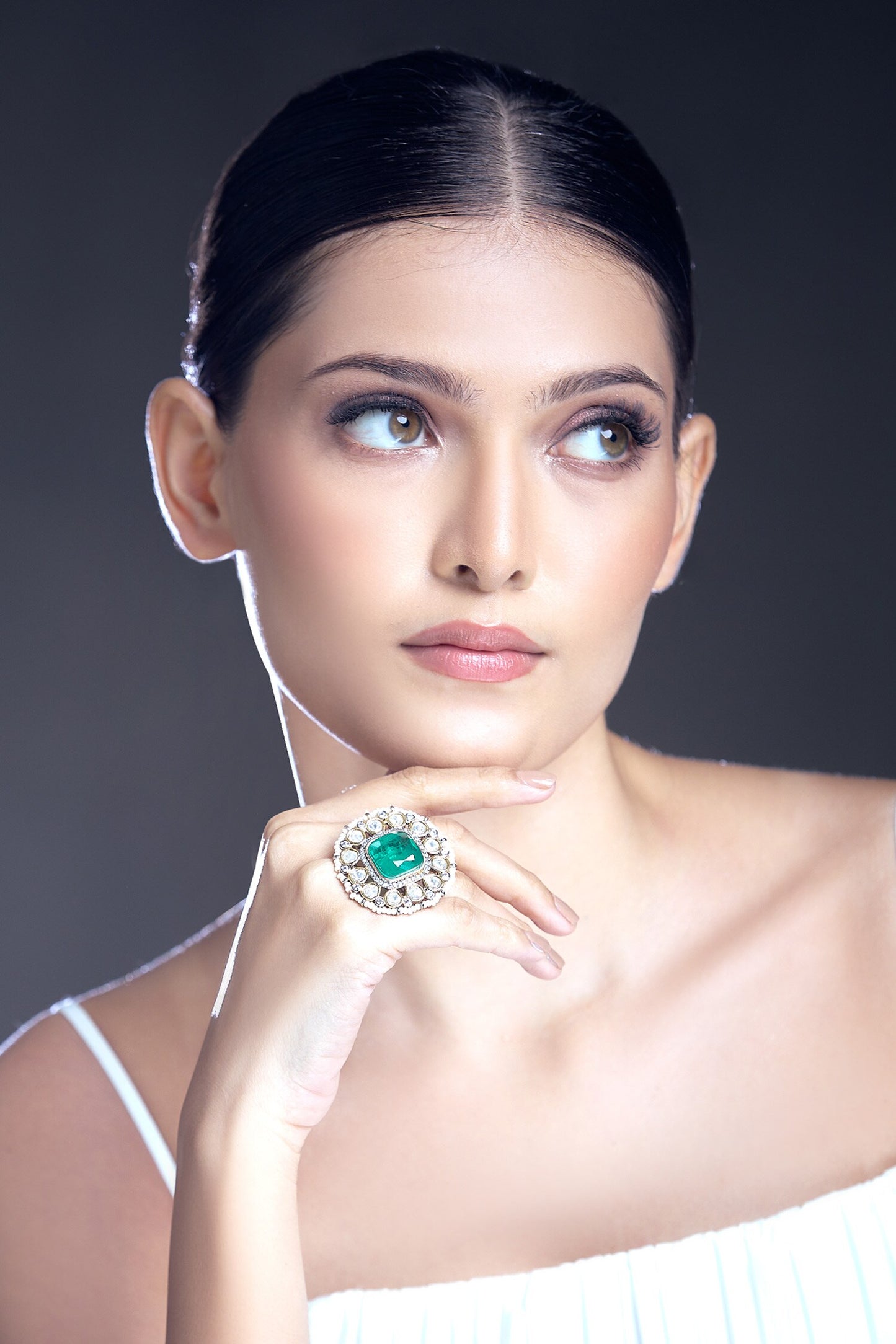 Moissanite Polki Embellished Ring 