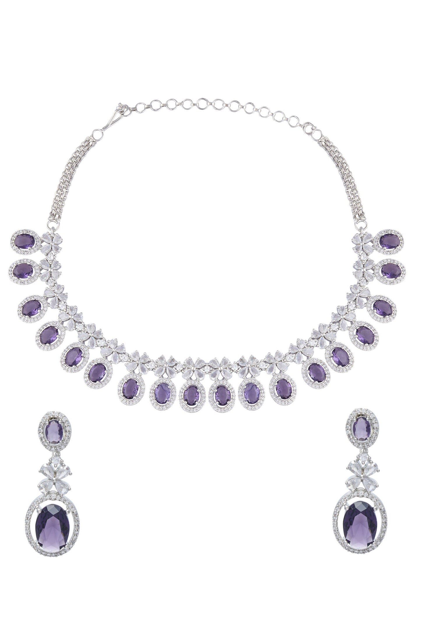 Zirconia Embellished Necklace Set 