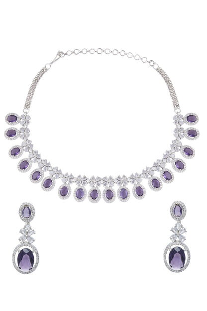 Zirconia Embellished Necklace Set 