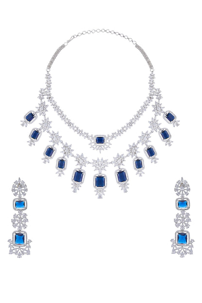Zirconia Embellished Layered Necklace Set 