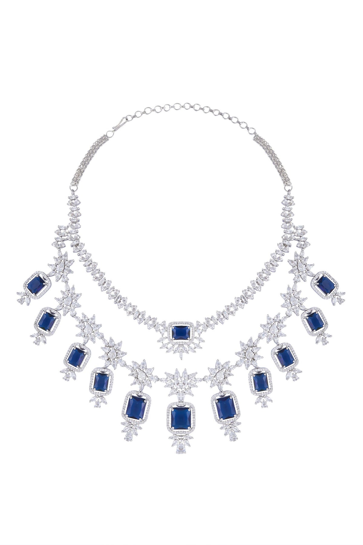 Zirconia Embellished Layered Necklace Set 