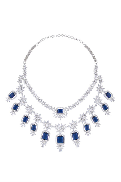 Zirconia Embellished Layered Necklace Set 