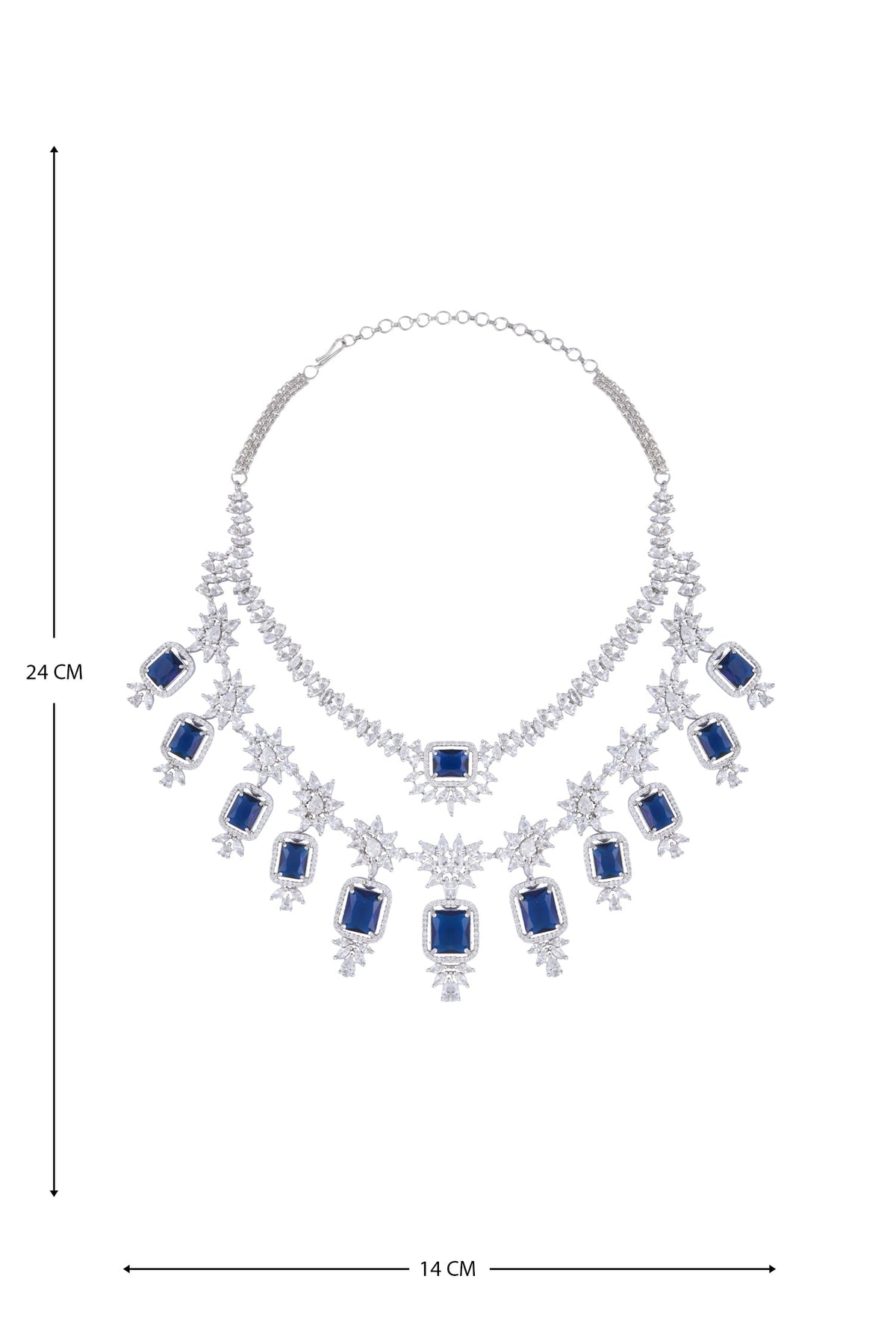 Zirconia Embellished Layered Necklace Set 