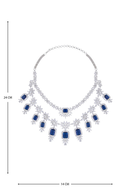 Zirconia Embellished Layered Necklace Set 
