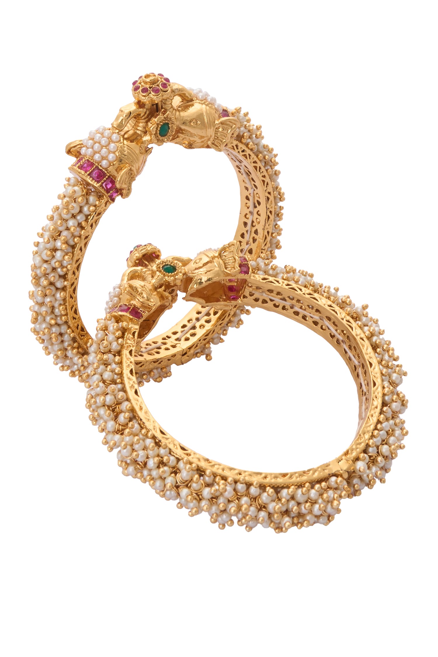 Pearl Tassel Jadau Bangles-Set of 2 
