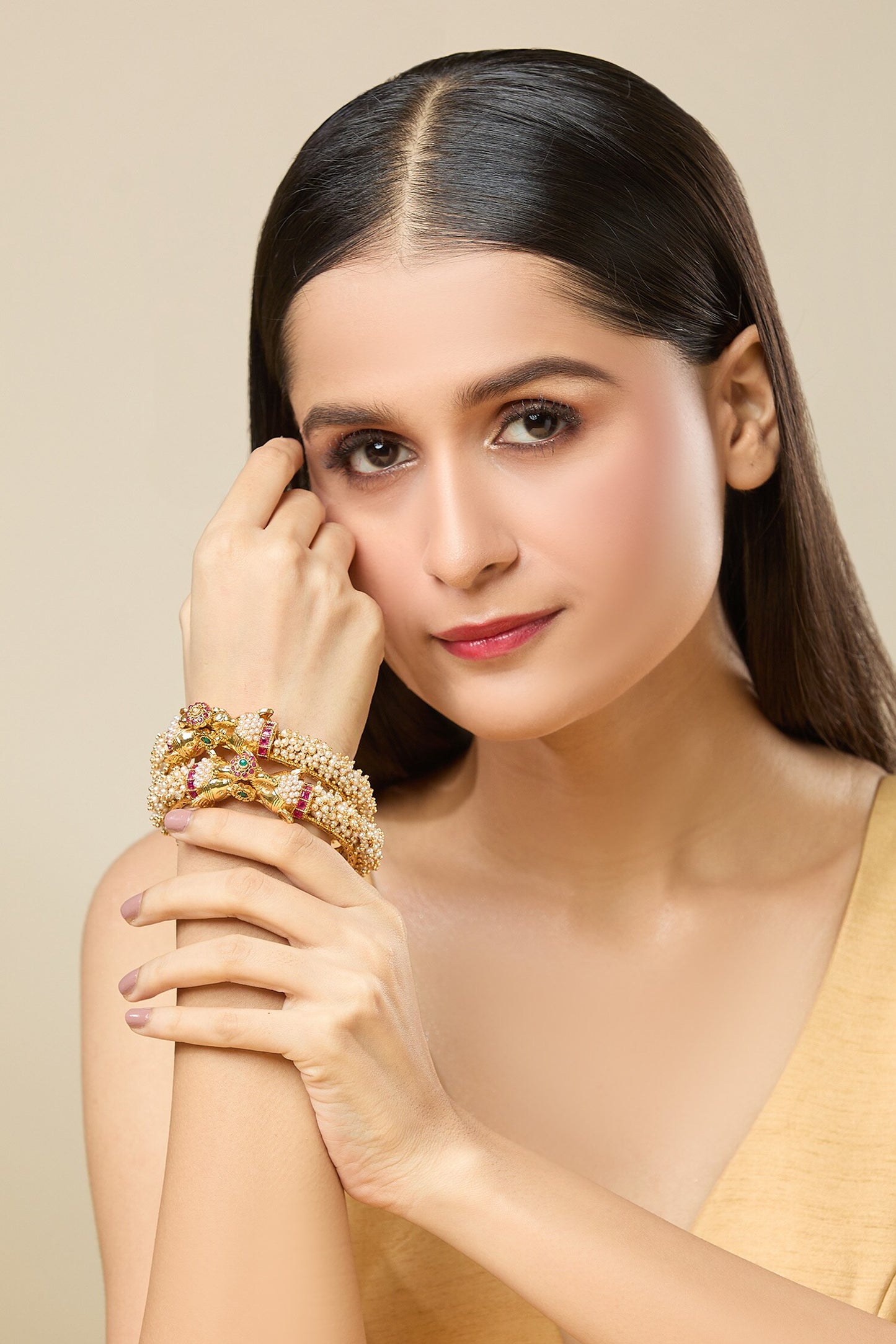 Pearl Tassel Jadau Bangles-Set of 2 