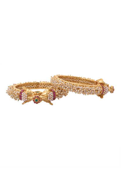 Pearl Tassel Jadau Bangles-Set of 2 