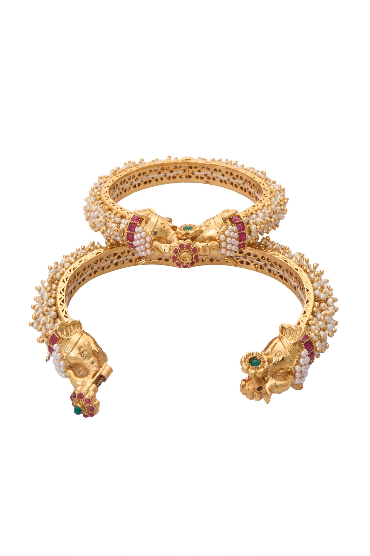 Pearl Tassel Jadau Bangles-Set of 2 