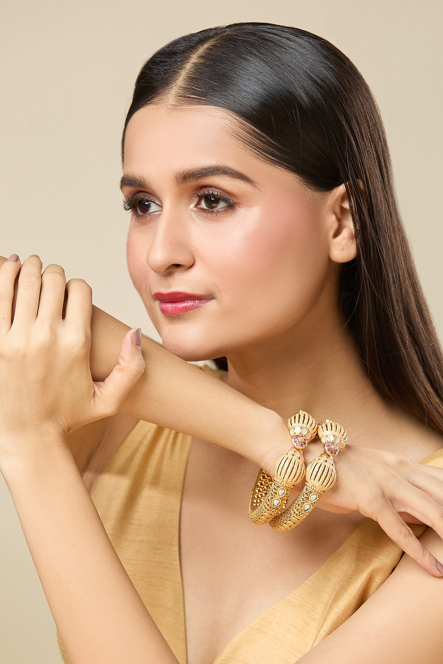 Rawa Work Jadau Bangles-Set of 2 