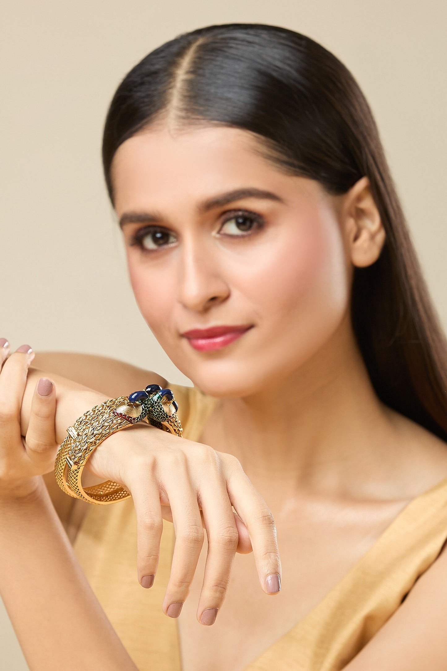 Enamel Peacock Bangles-Set of 2 