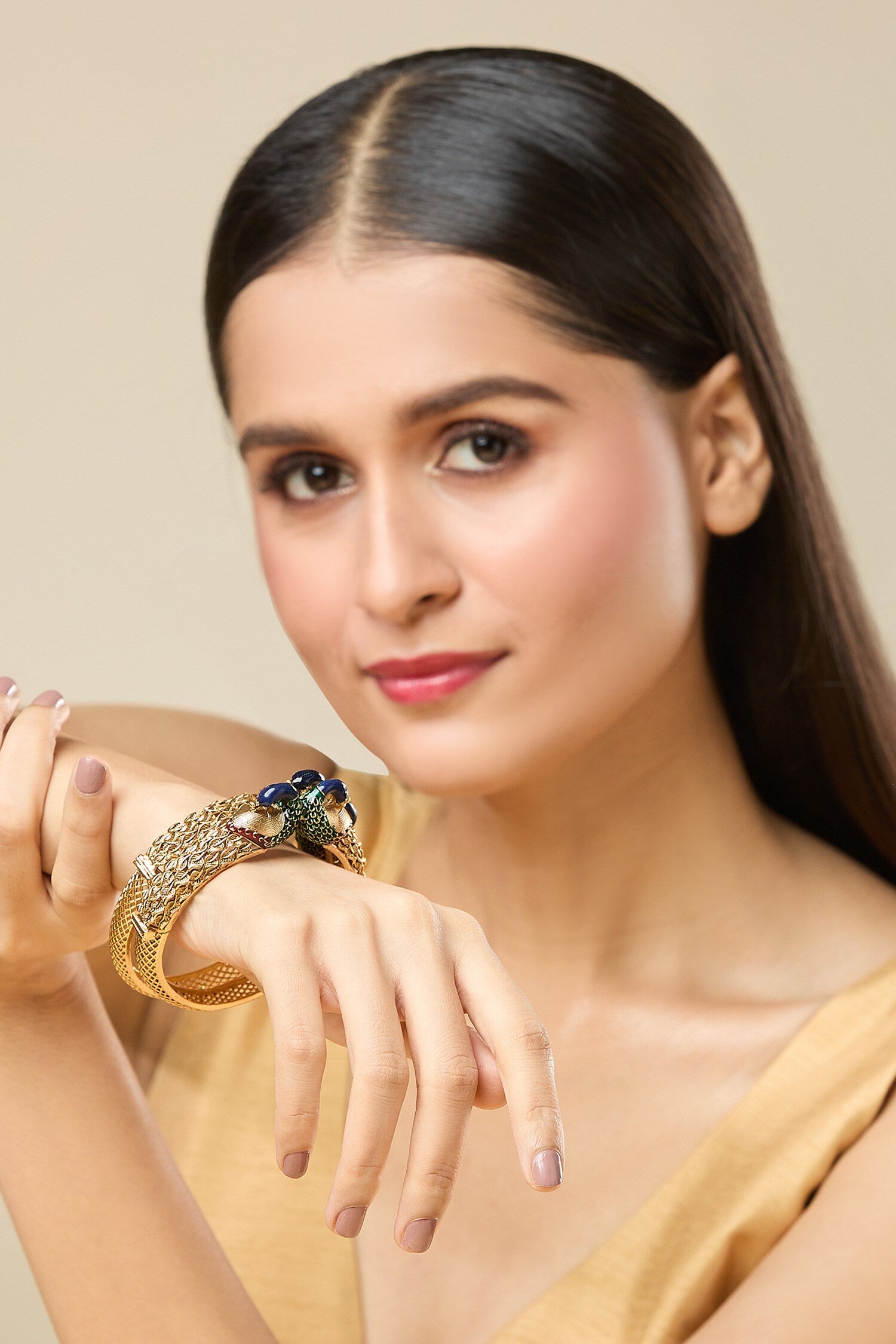 Enamel Peacock Bangles-Set of 2 