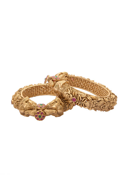 Carved Foliage Bangles-Set of 2 