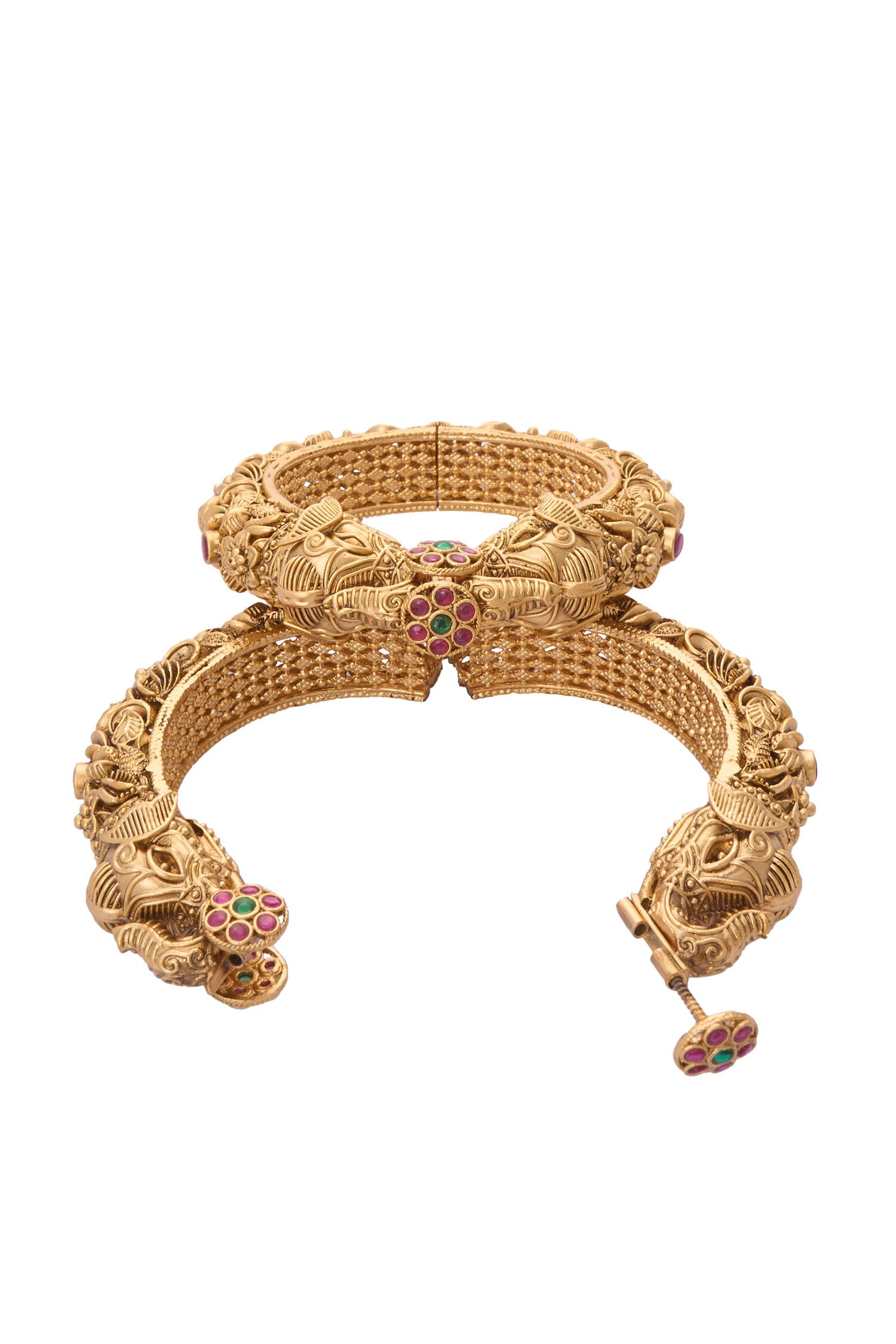 Carved Foliage Bangles-Set of 2 