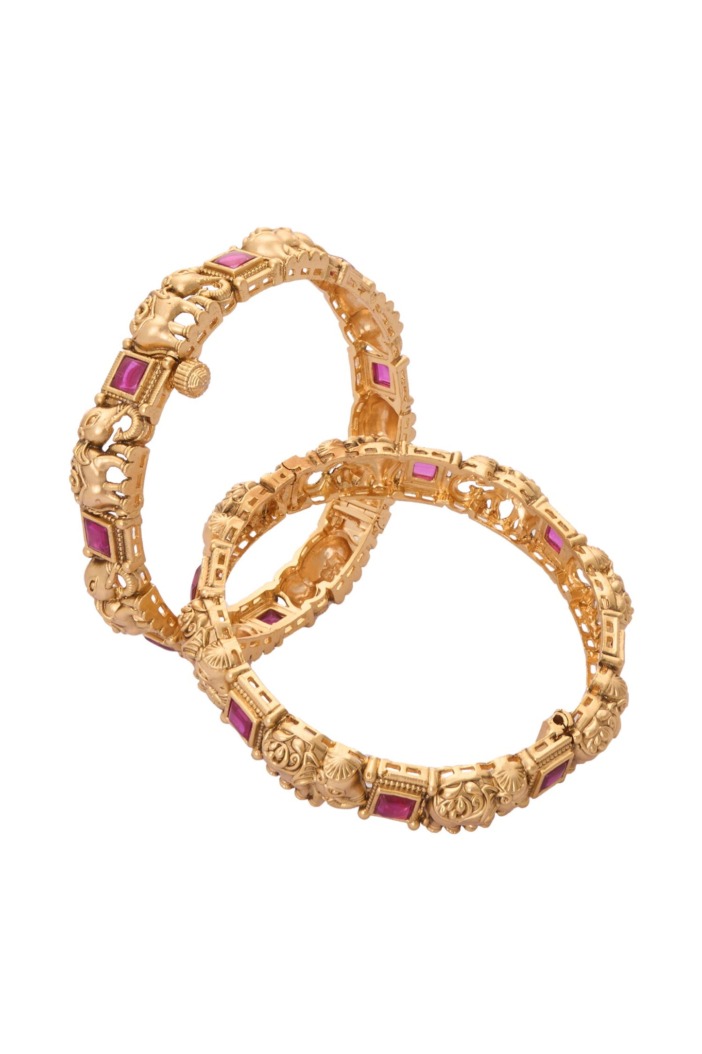Elephant Carved Bangles-Set of 2 