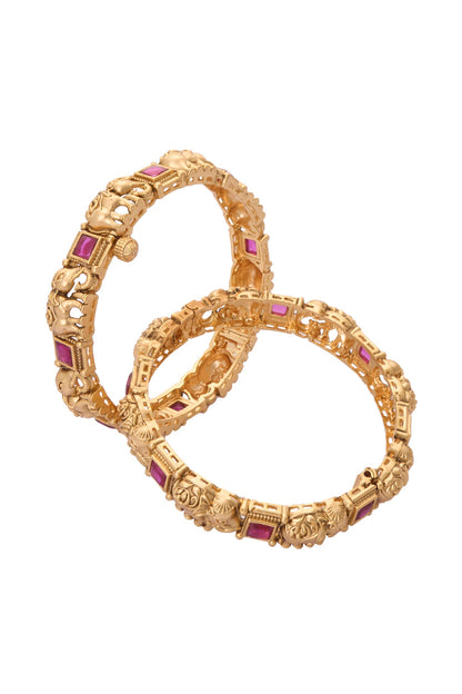 Elephant Carved Bangles-Set of 2 