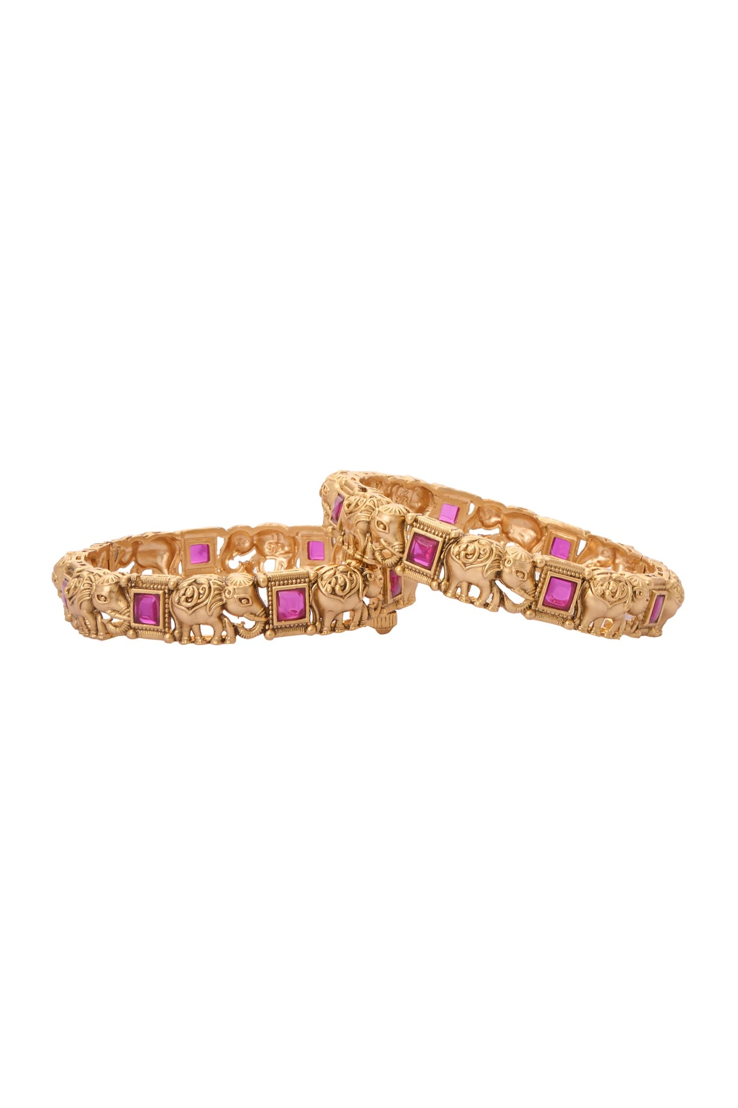 Elephant Carved Bangles-Set of 2 