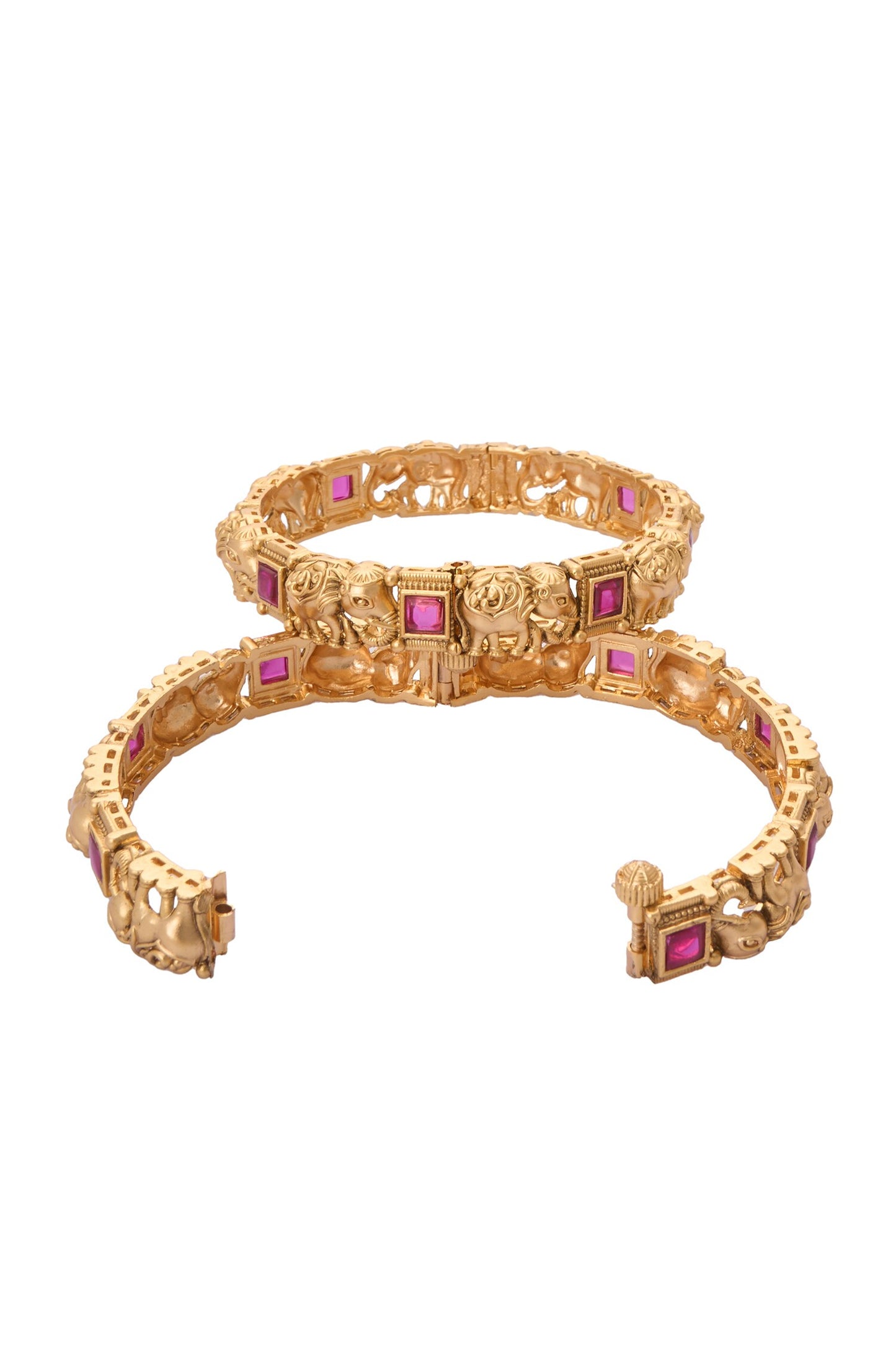 Elephant Carved Bangles-Set of 2 