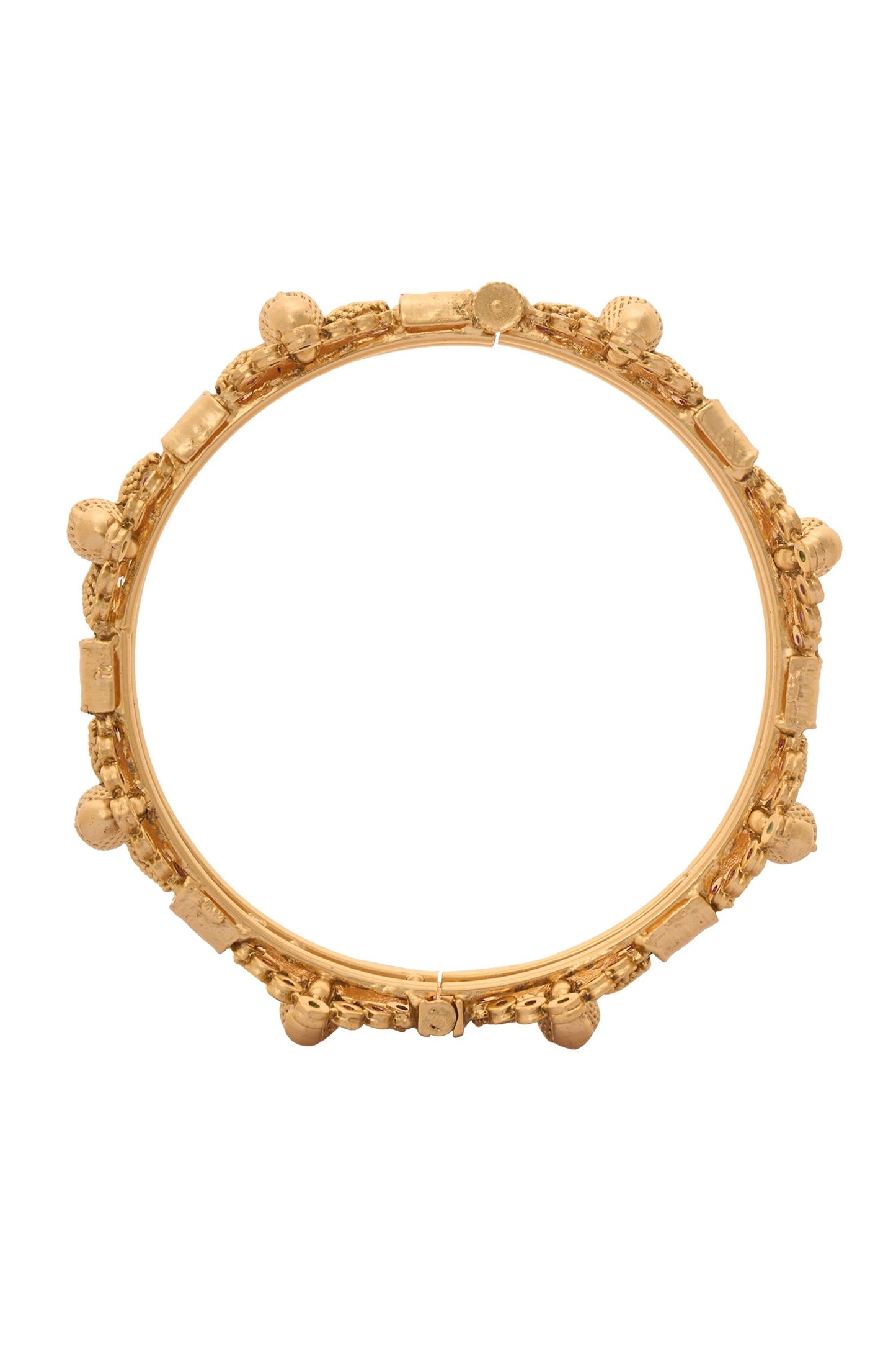 Carved Peacock Jadau Bangles-Set of 2 