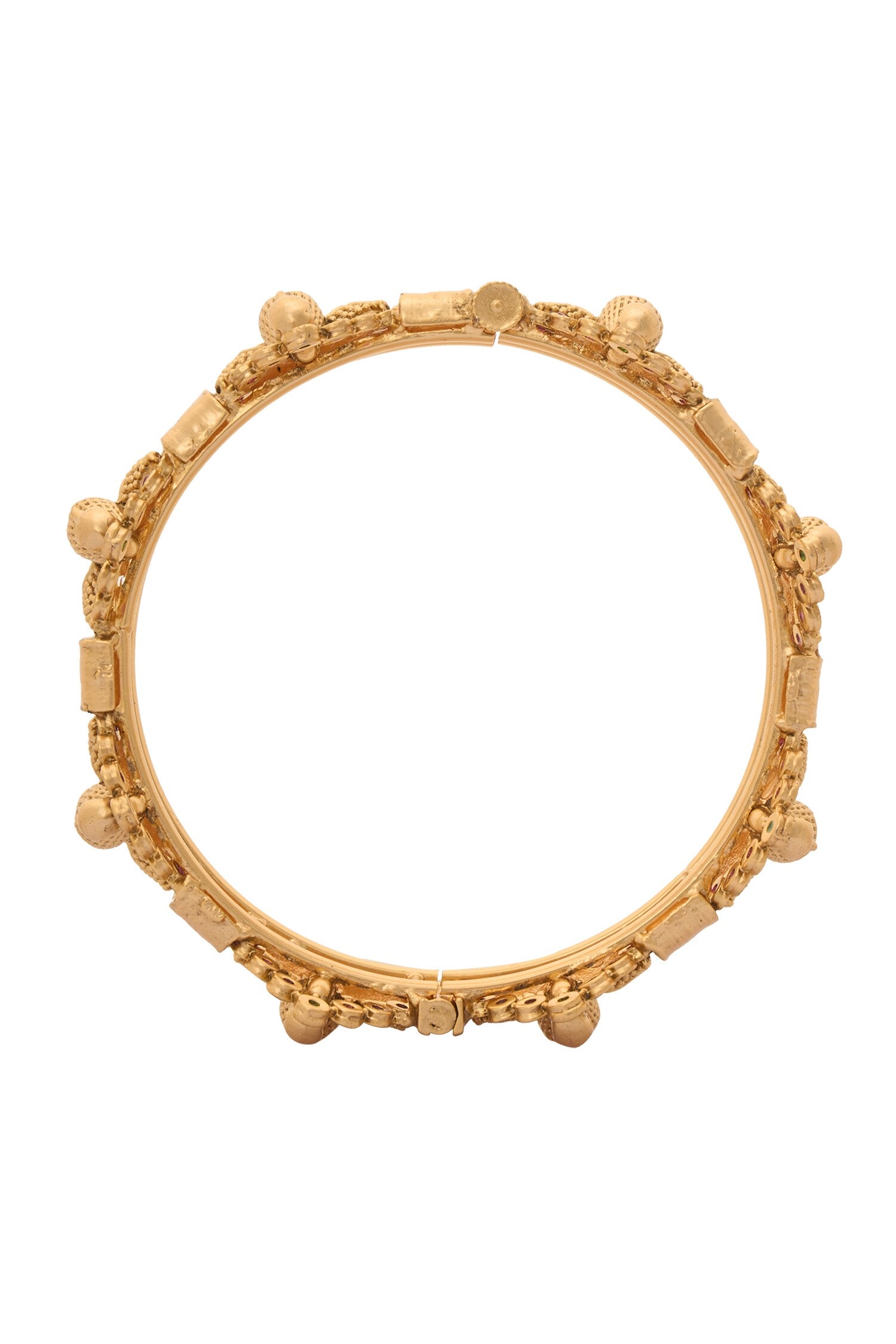 Carved Peacock Jadau Bangles-Set of 2 
