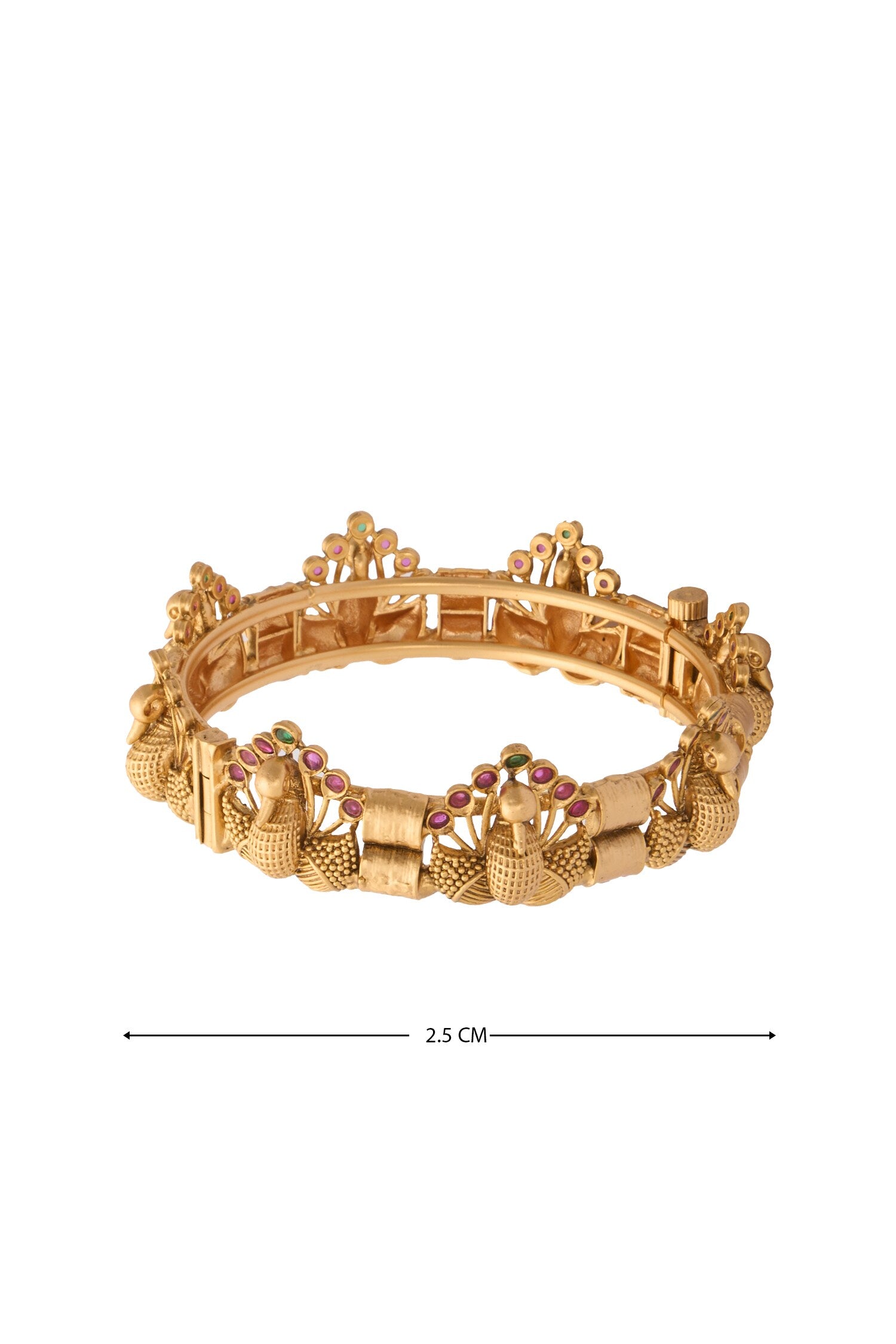 Carved Peacock Jadau Bangles-Set of 2 