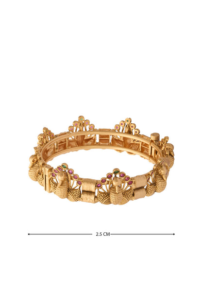 Carved Peacock Jadau Bangles-Set of 2 
