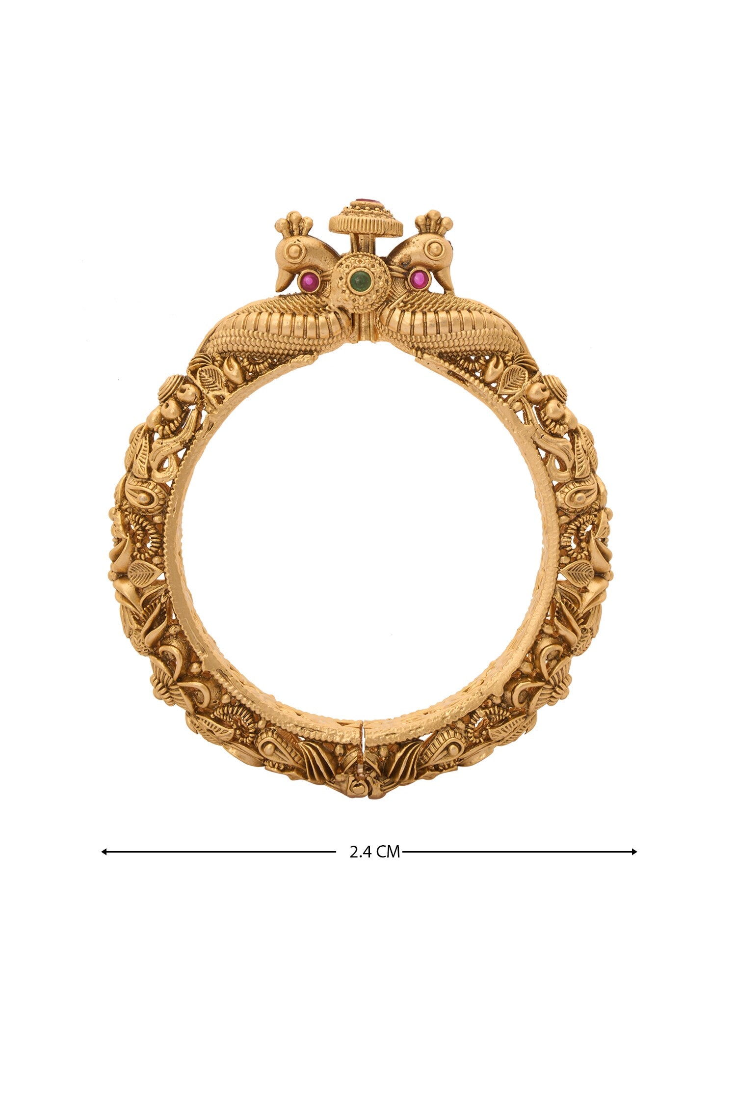 Carved Floral Jadau Bangles-Set of 2 