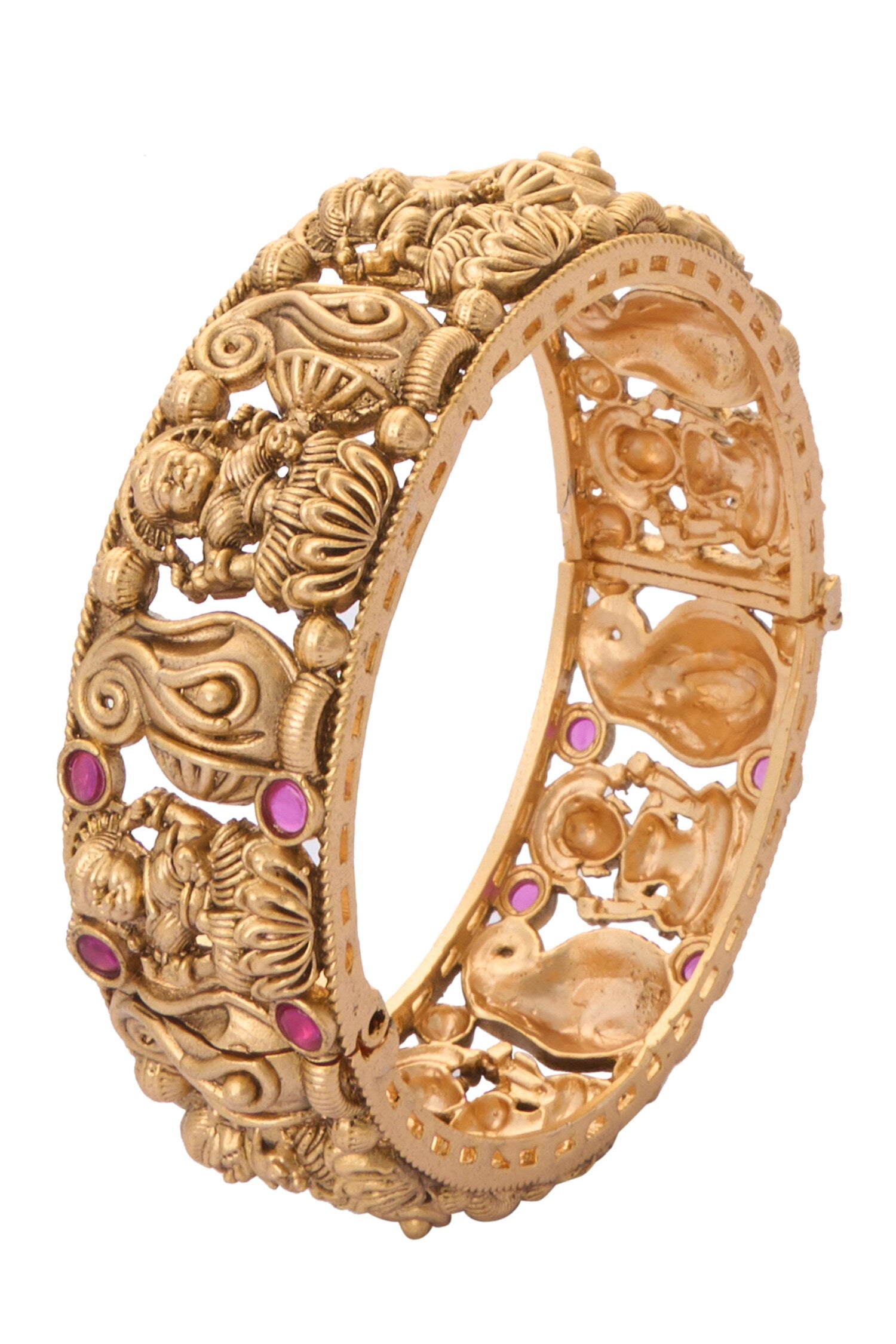 Carved Laxmi Jadau Bangles-Set of 2 