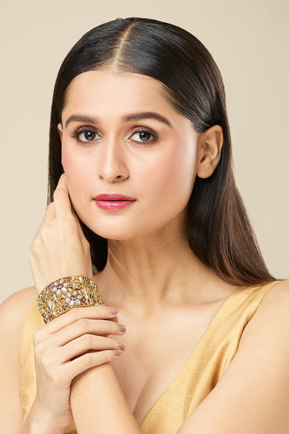 Carved Bride Jadau Bangles-Set of 2 