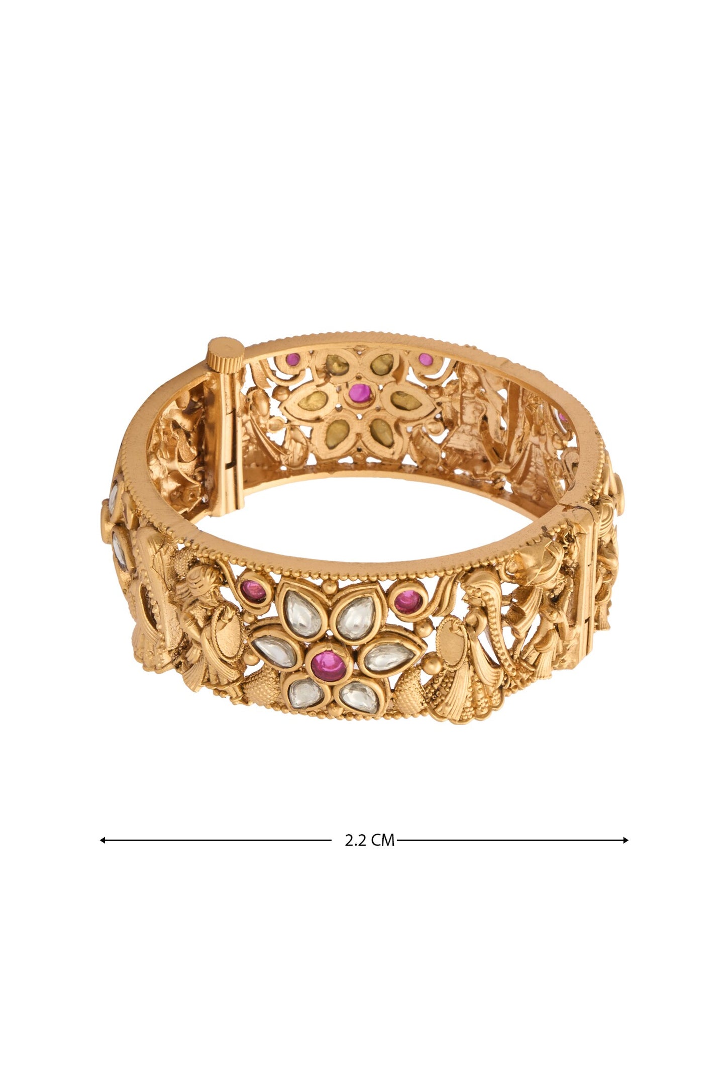Carved Bride Jadau Bangles-Set of 2 