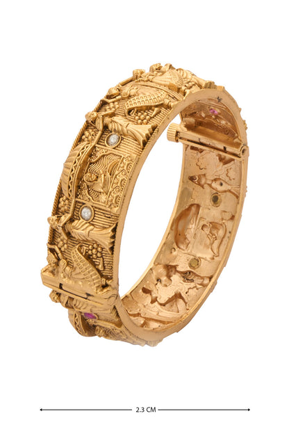 Carved Stone Embellished Bangles-Set of 2 