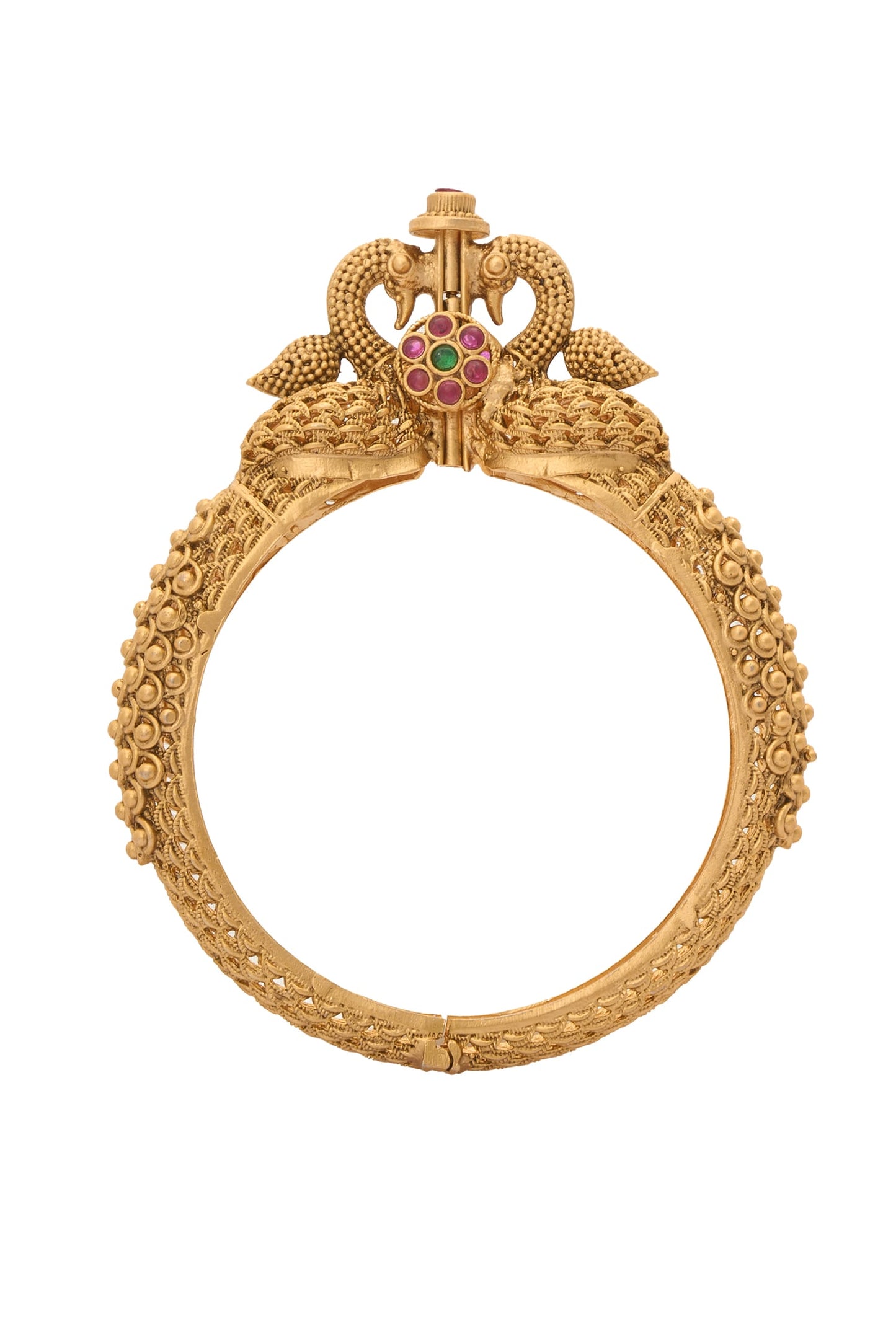 Carved Peacock Embellished Bangles-Set of 2 