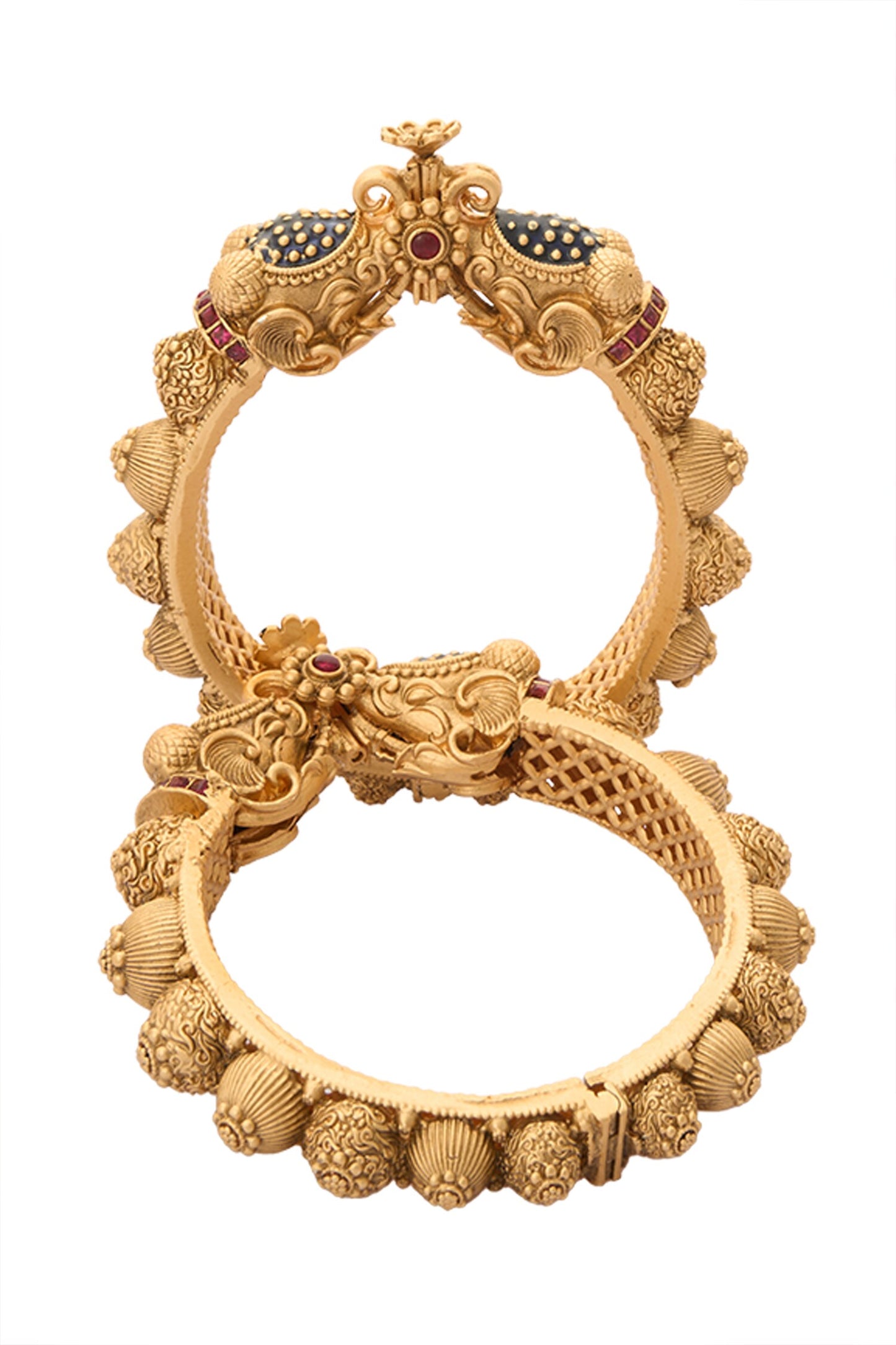 Floral Embellished 2 Pcs Bangles 