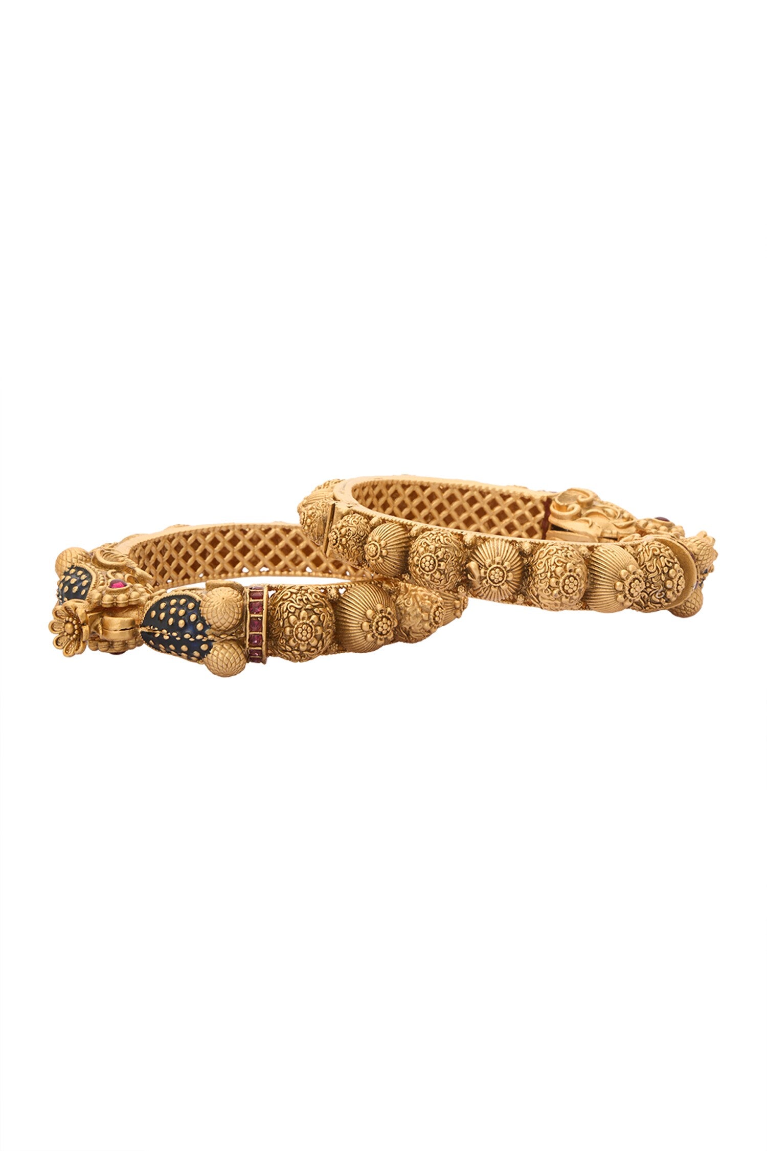 Floral Embellished 2 Pcs Bangles 