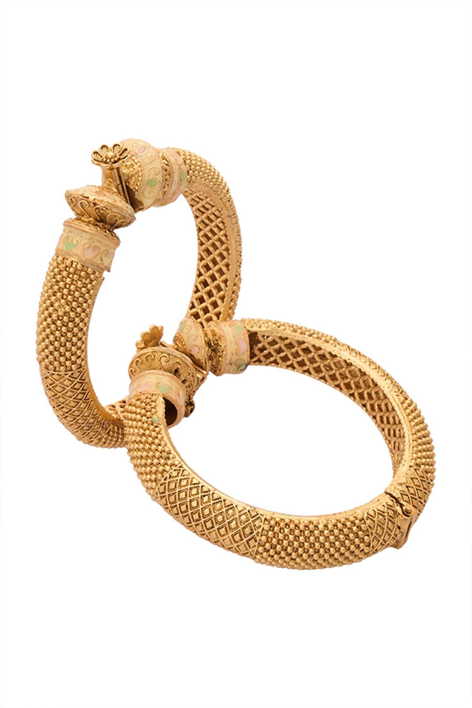 Floral Carved 2 Pcs Bangles 