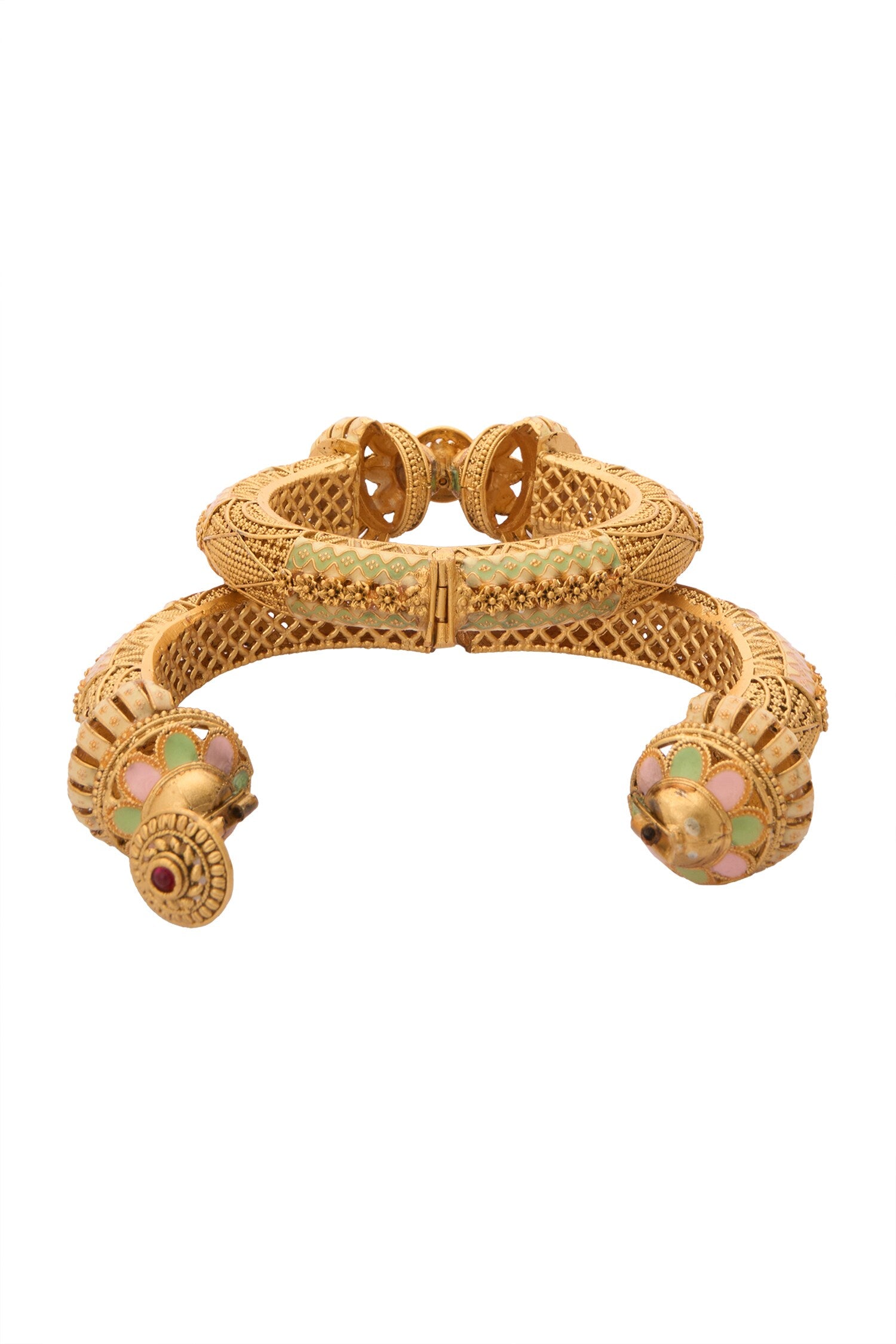 Sphere Floral Carved 2 Pcs Bangles 