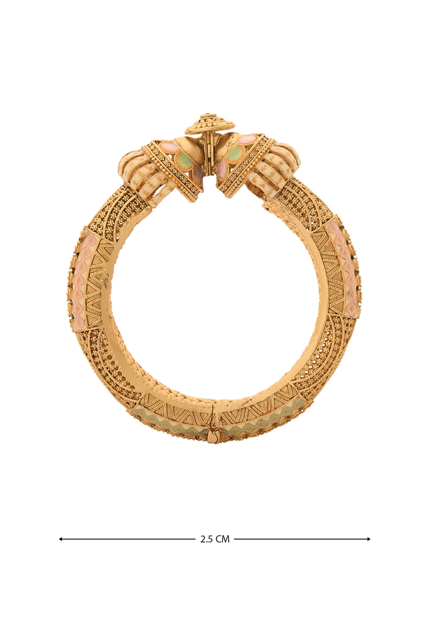 Sphere Floral Carved 2 Pcs Bangles 