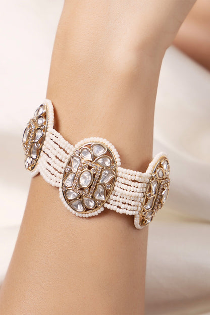 Polki Studded Floral Bracelet 