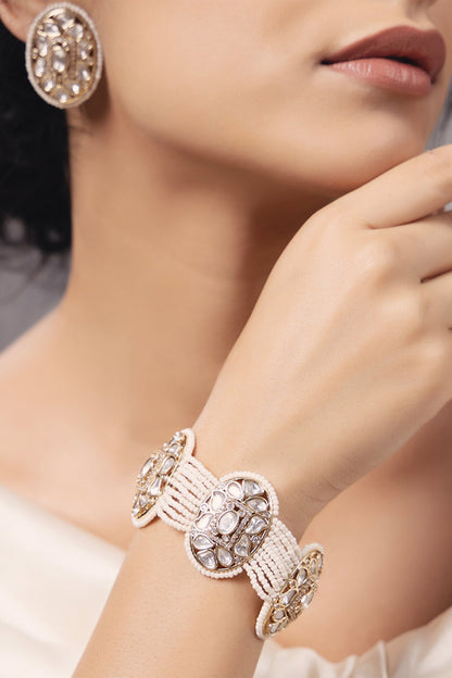 Polki Studded Floral Bracelet 